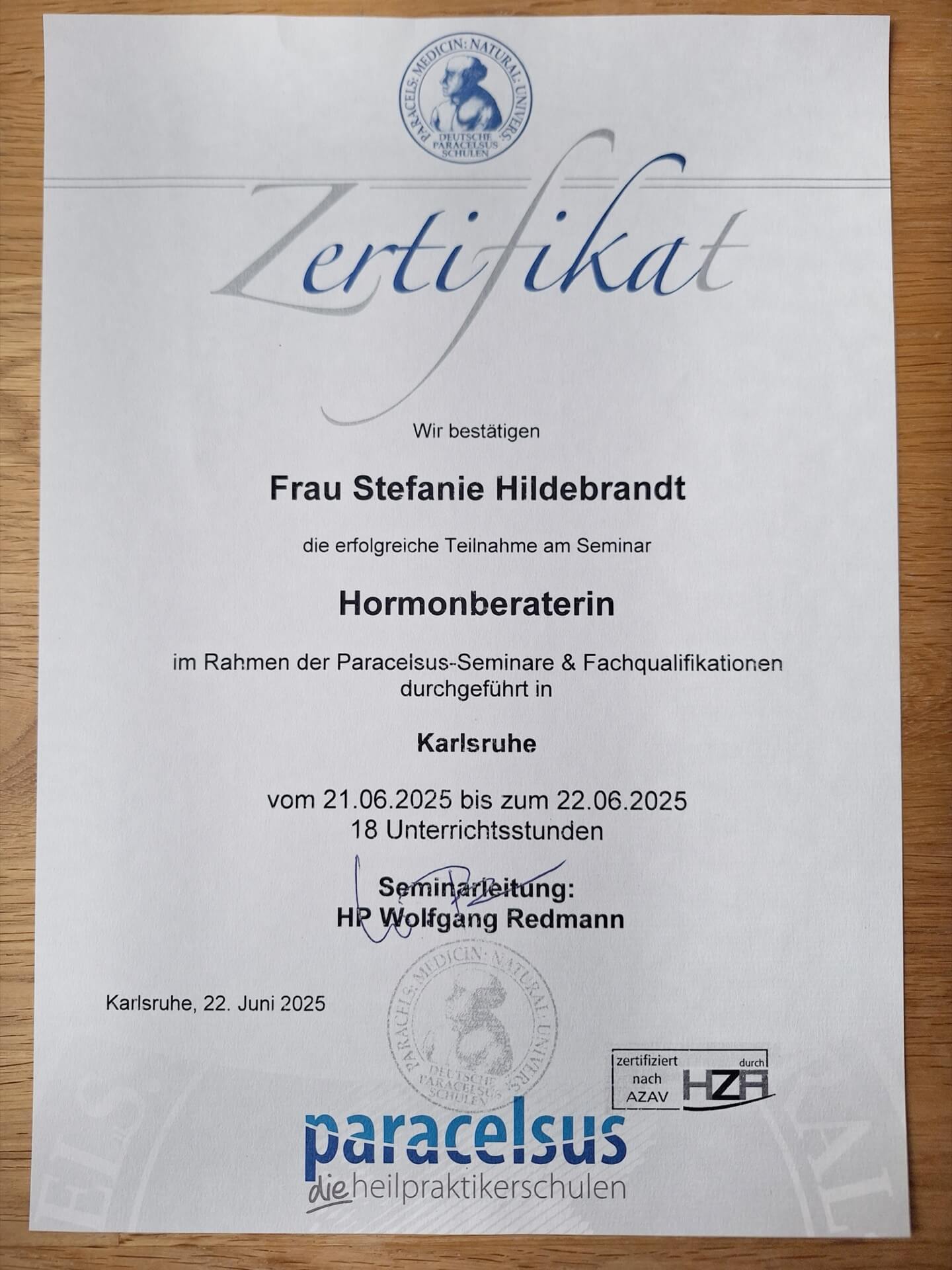 Zertifikat Hormonberatung 2025
